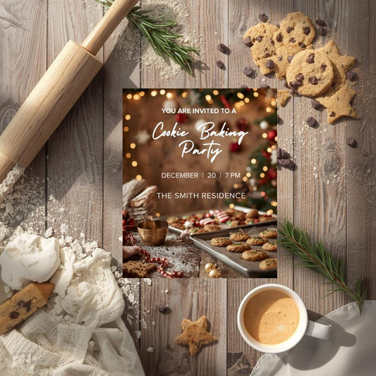 Cookie Baking Party Invitation | Editable Canva Invitation Template