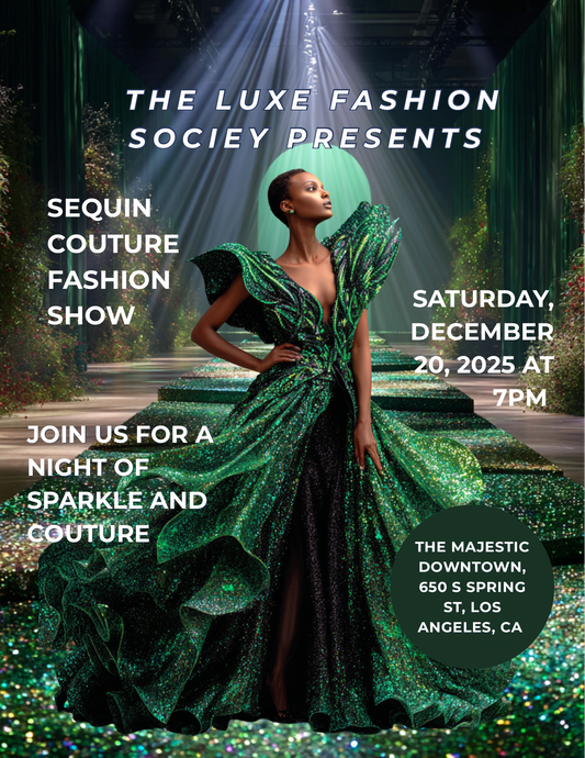 Sequin Couture Flyer Canva Template | Luxury Runway Event Flyer | Glam Fashion Show Invitation | Gold Sequin Party Flyer | Editable Canva Template