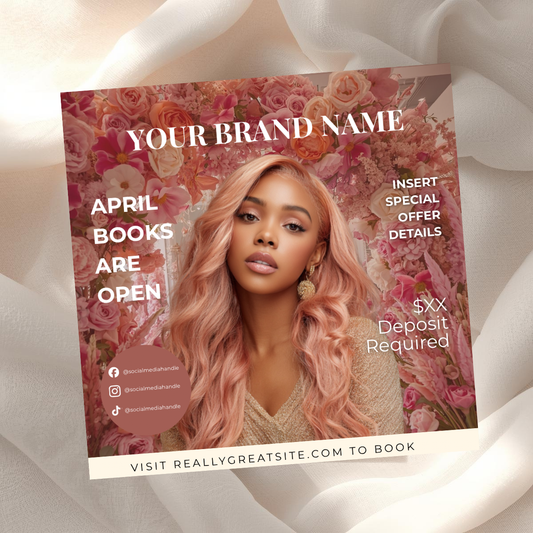 The Hair Booking Edit | Editable Canva Instagram Hair Flyer Templates