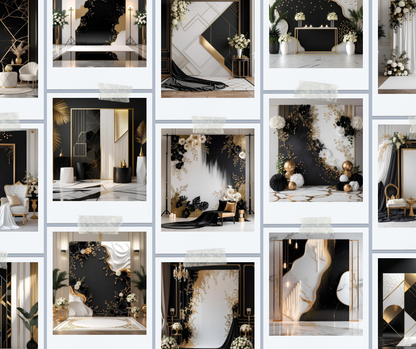 Black, Gold, and White Luxe Background Pack