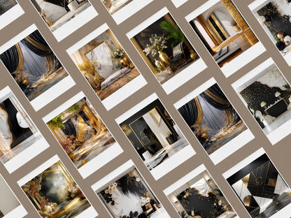 Black, Gold, and White Luxe Background Pack