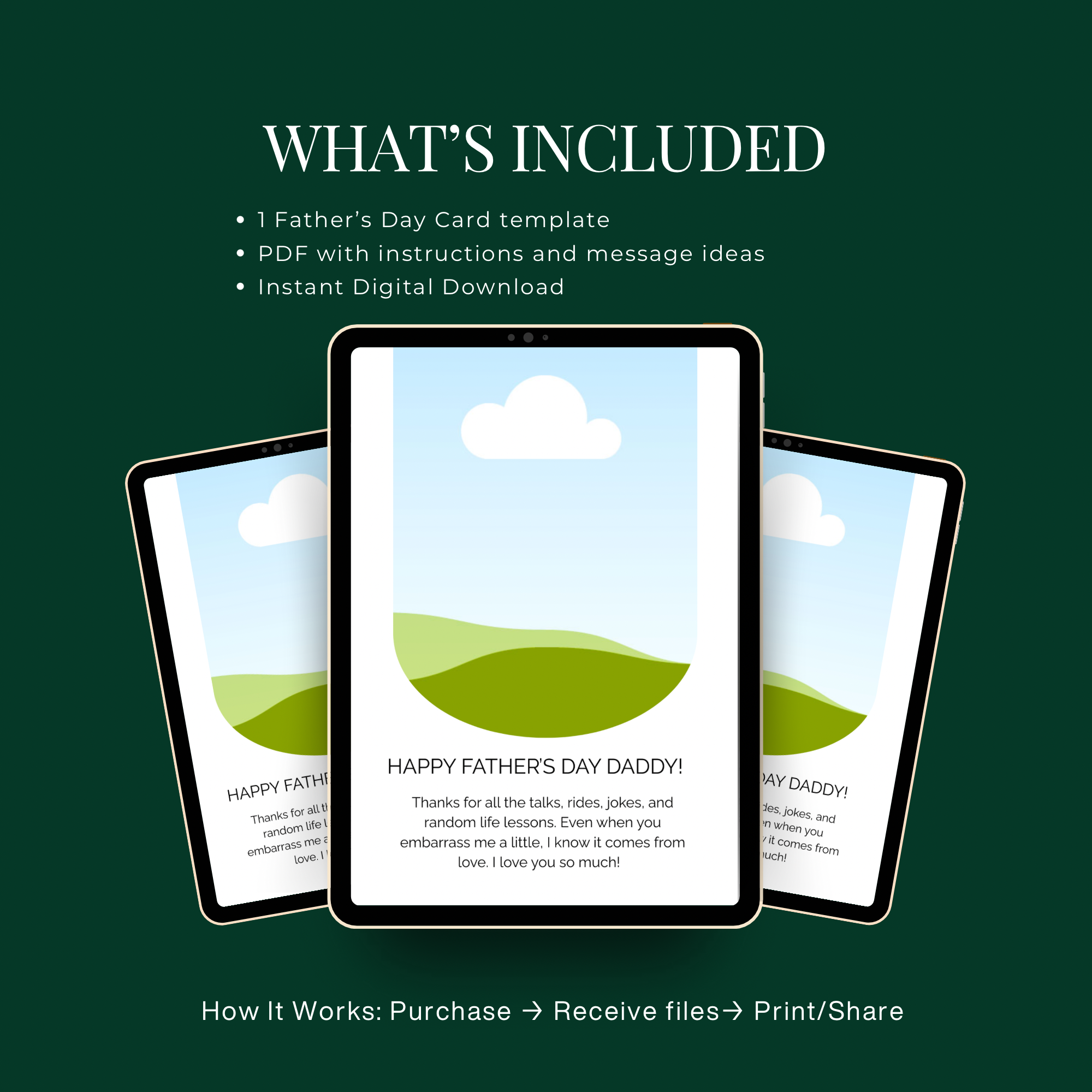 Father’s Day Photo Card Template | Editable in Canva | Instant Download | Modern Minimal | Printable 5x7