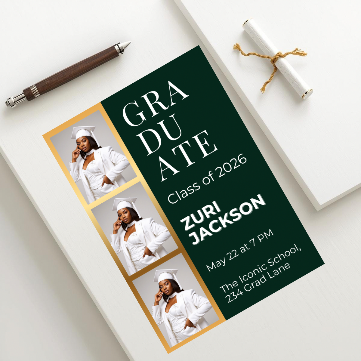 The Graduate Campaign Pack | 2026 Graduation Template | 13 Modern Grad Invitations | High School & College Senior Announcements | Canva Editable