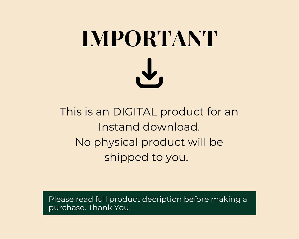 Digital wedding invitation template download notice with no physical shipping