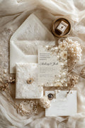 Pearl Wedding Invitation Template | Timeless Romantic Bridal Invitation | Editable Canva Design