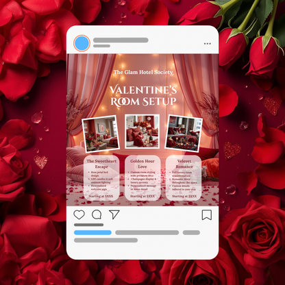 Valentine’s Room Setup Instagram Flyer | Love in Bloom Canva Template