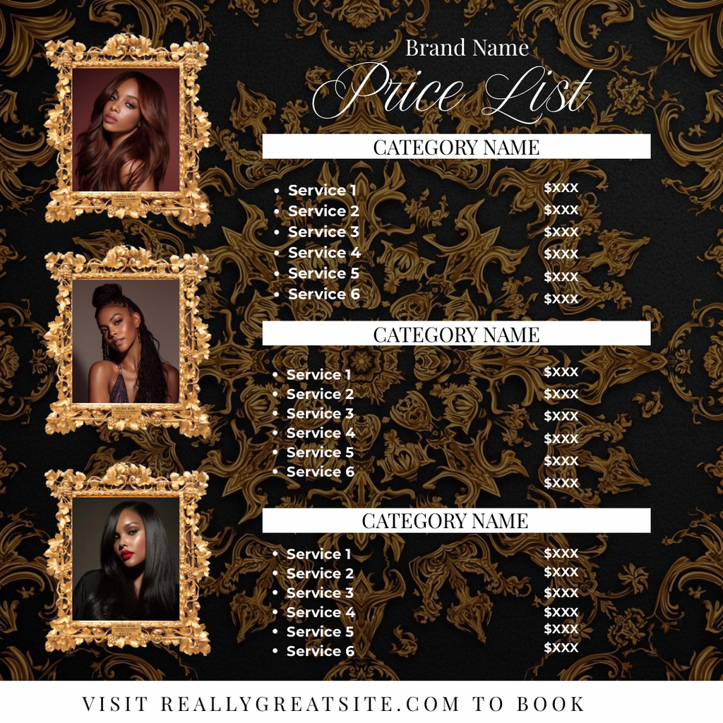 The Hair Booking Edit | Editable Canva Instagram Hair Flyer Templates