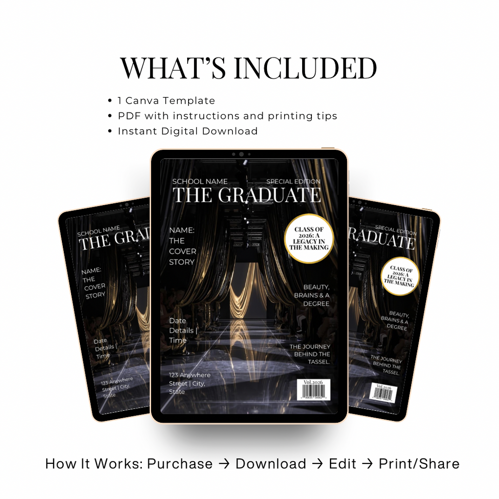 The Graduate Magazine Invitation | Done for You Design