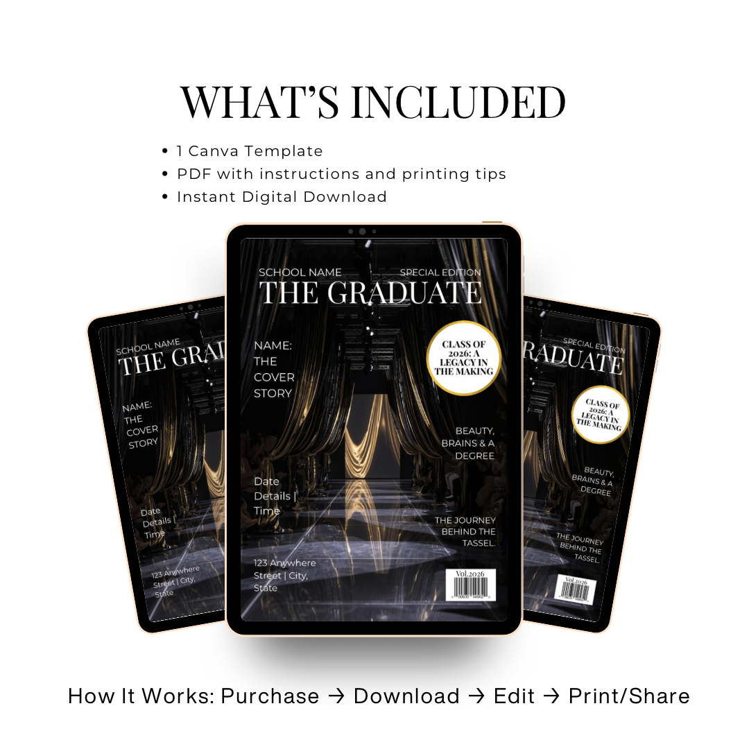 The Graduate Magazine Invitation | Done for You Design