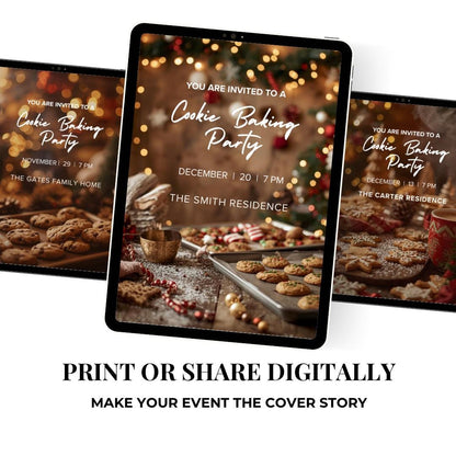Cookie Baking Party Invitation | Editable Canva Invitation Template