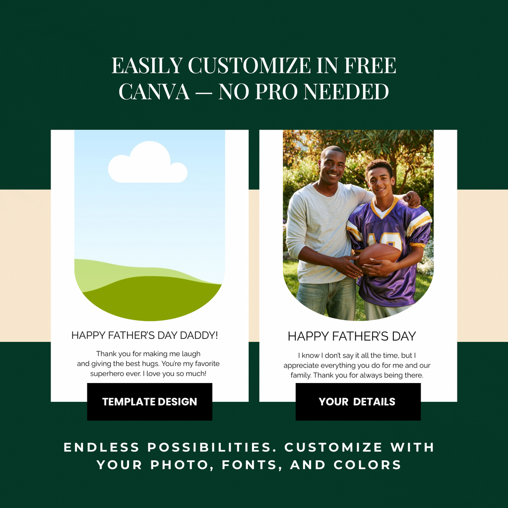Father’s Day Photo Card Template | Editable in Canva | Instant Download | Modern Minimal | Printable 5x7