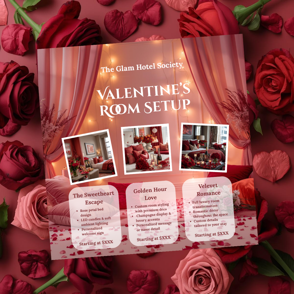 Valentine’s Room Setup Instagram Flyer | Love in Bloom Canva Template
