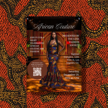 African Couture Fashion Show Flyer |Editable Canva Template