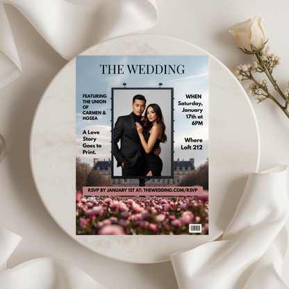 BILLBOARD LOVE STORY | EDITORIAL WEDDING INVITATION TEMPLATE
