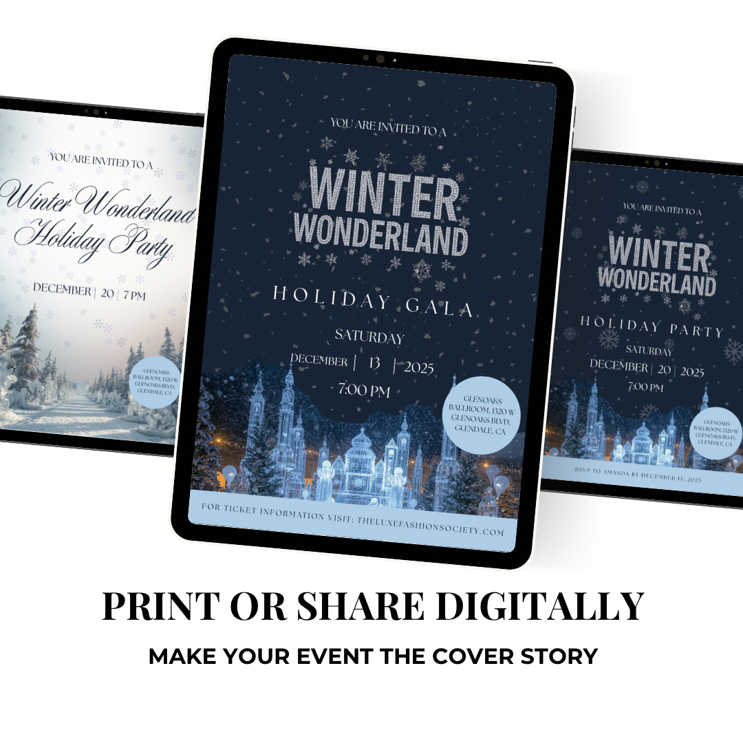Winter Wonderland Holiday Gala Invitation | Editable Canva Template