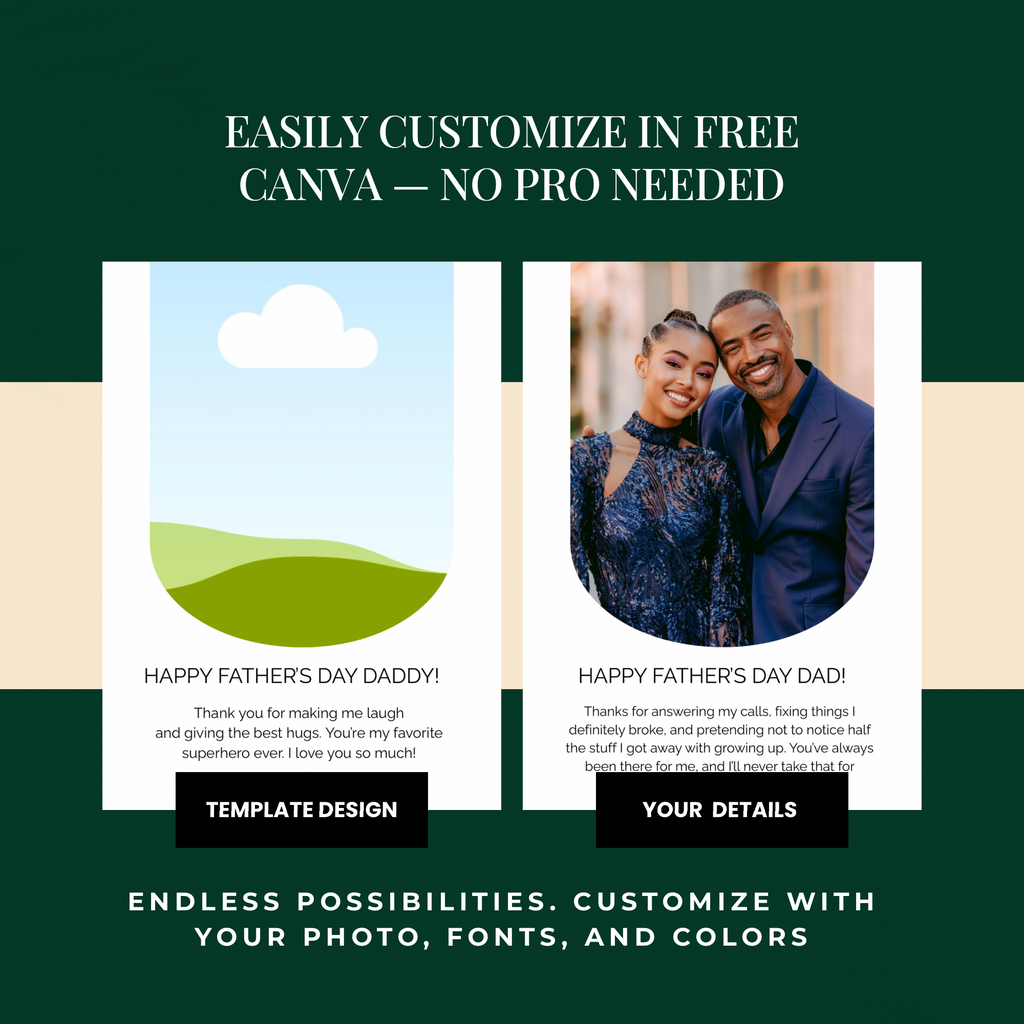 Father’s Day Photo Card Template | Editable in Canva | Instant Download | Modern Minimal | Printable 5x7