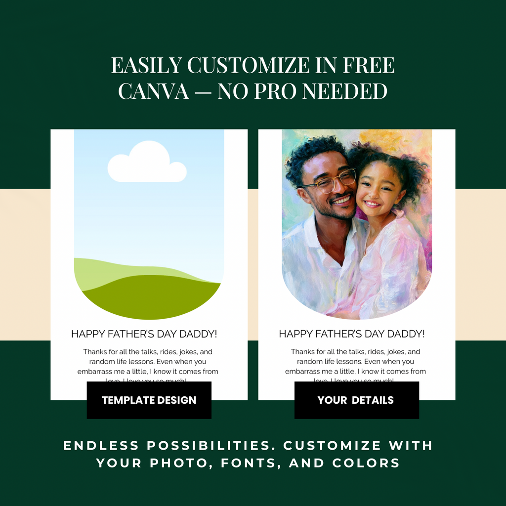 Father’s Day Photo Card Template | Editable in Canva | Instant Download | Modern Minimal | Printable 5x7