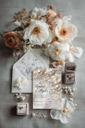 Romantic Pearl Wedding Invitation | Whimsical Elegant Wedding Template | Canva Editable Invite