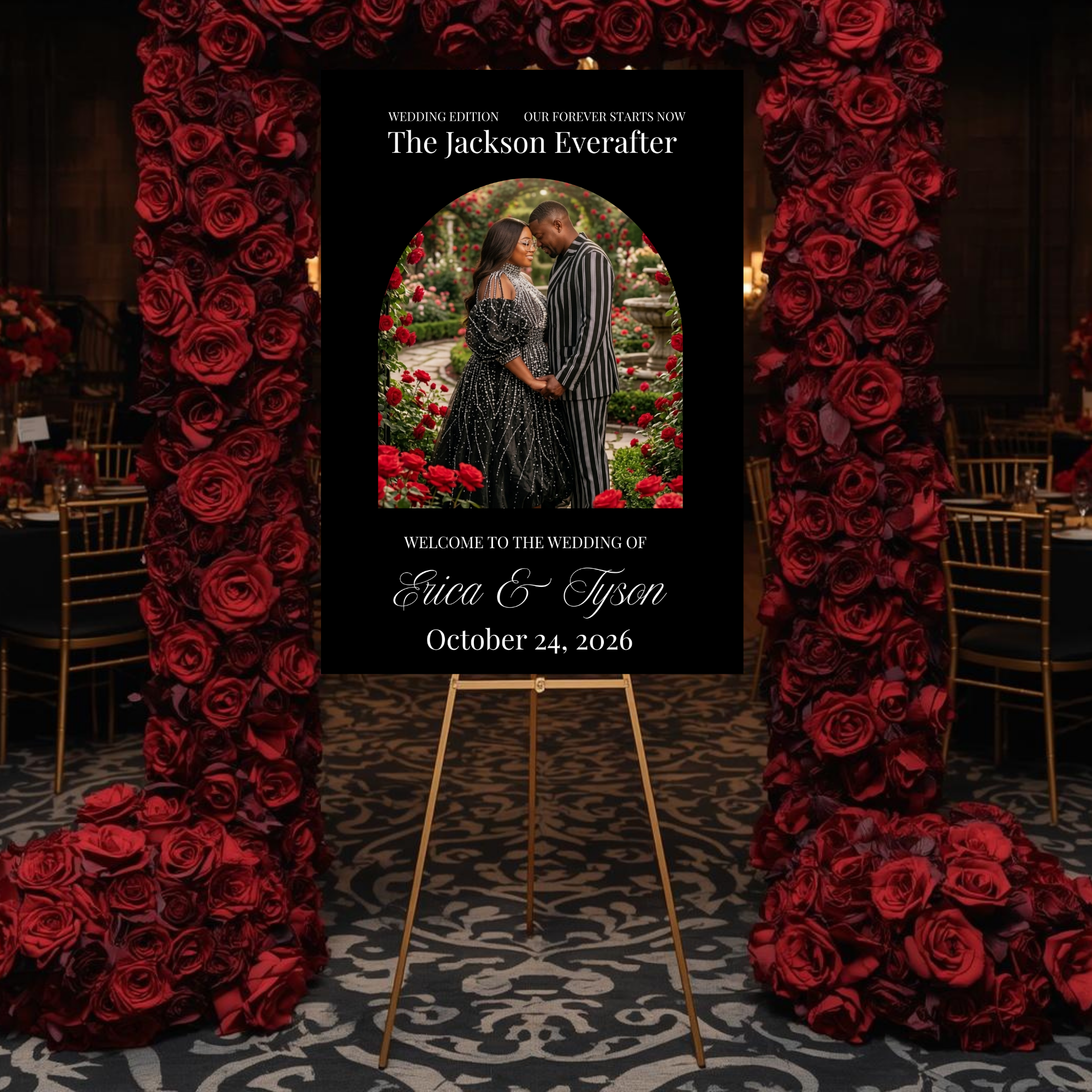 The Love Edit Vol. 2 | Luxe Black and Red Rose Editorial Wedding Suite | Fully Editable in Canva