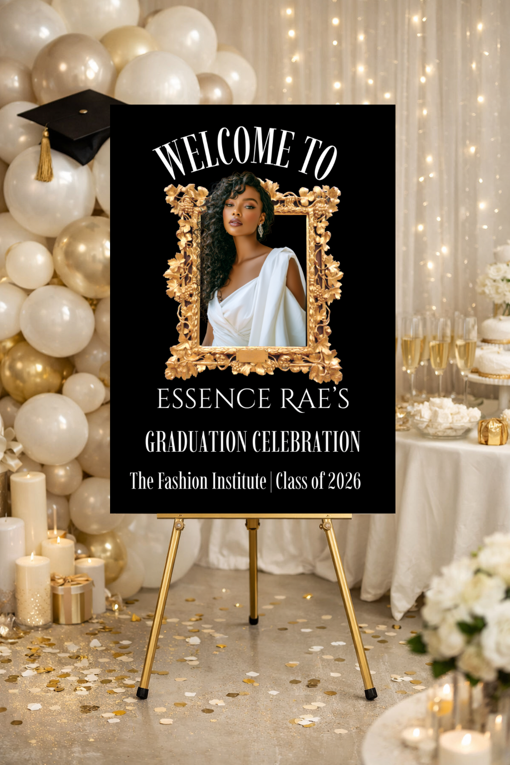 The Graduate Portrait Collection | Done-for-you Editorial Graduation Welcome Sign Templates | Photo Graduation Poster
