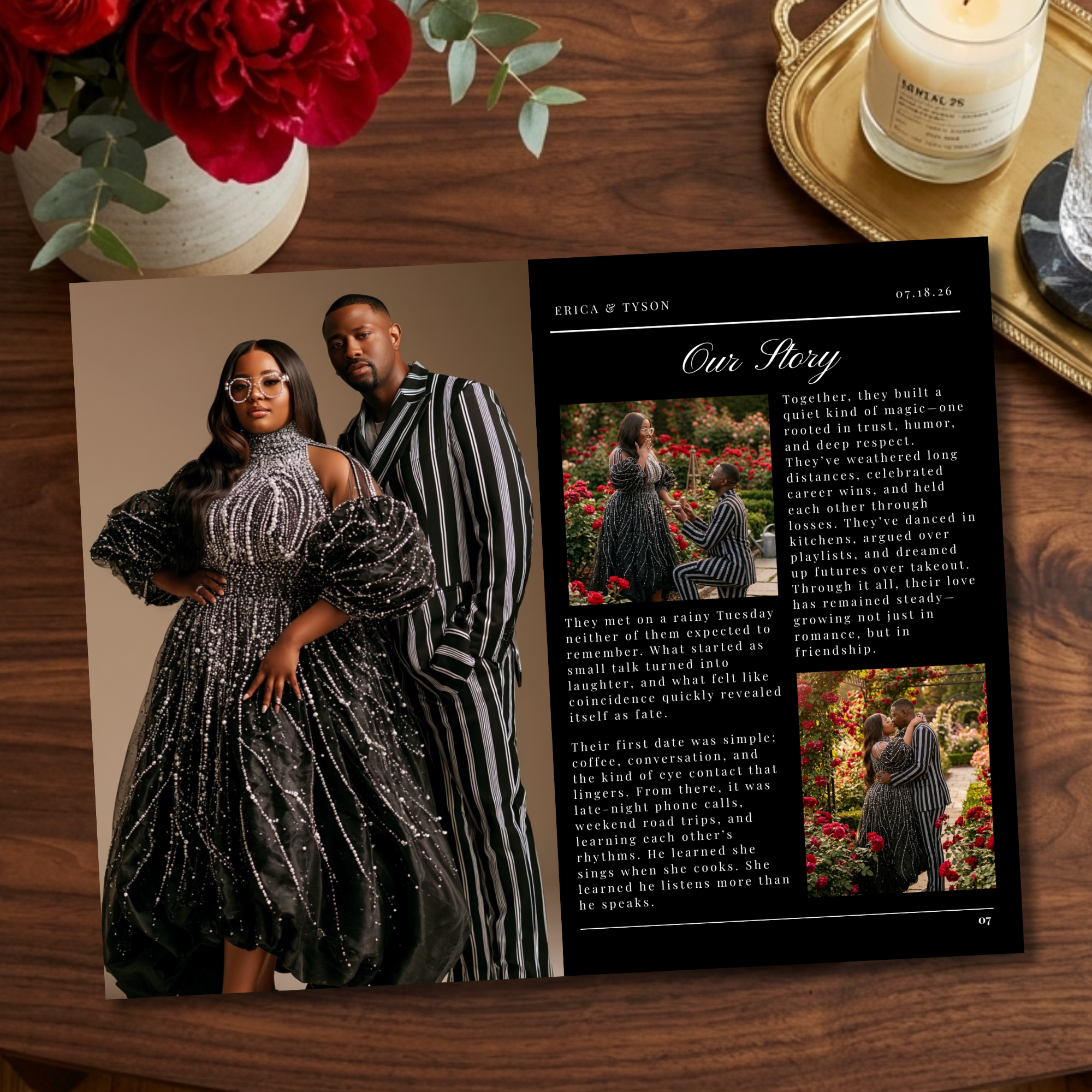 Luxury Magazine-Style Wedding Program | Editable Canva Design