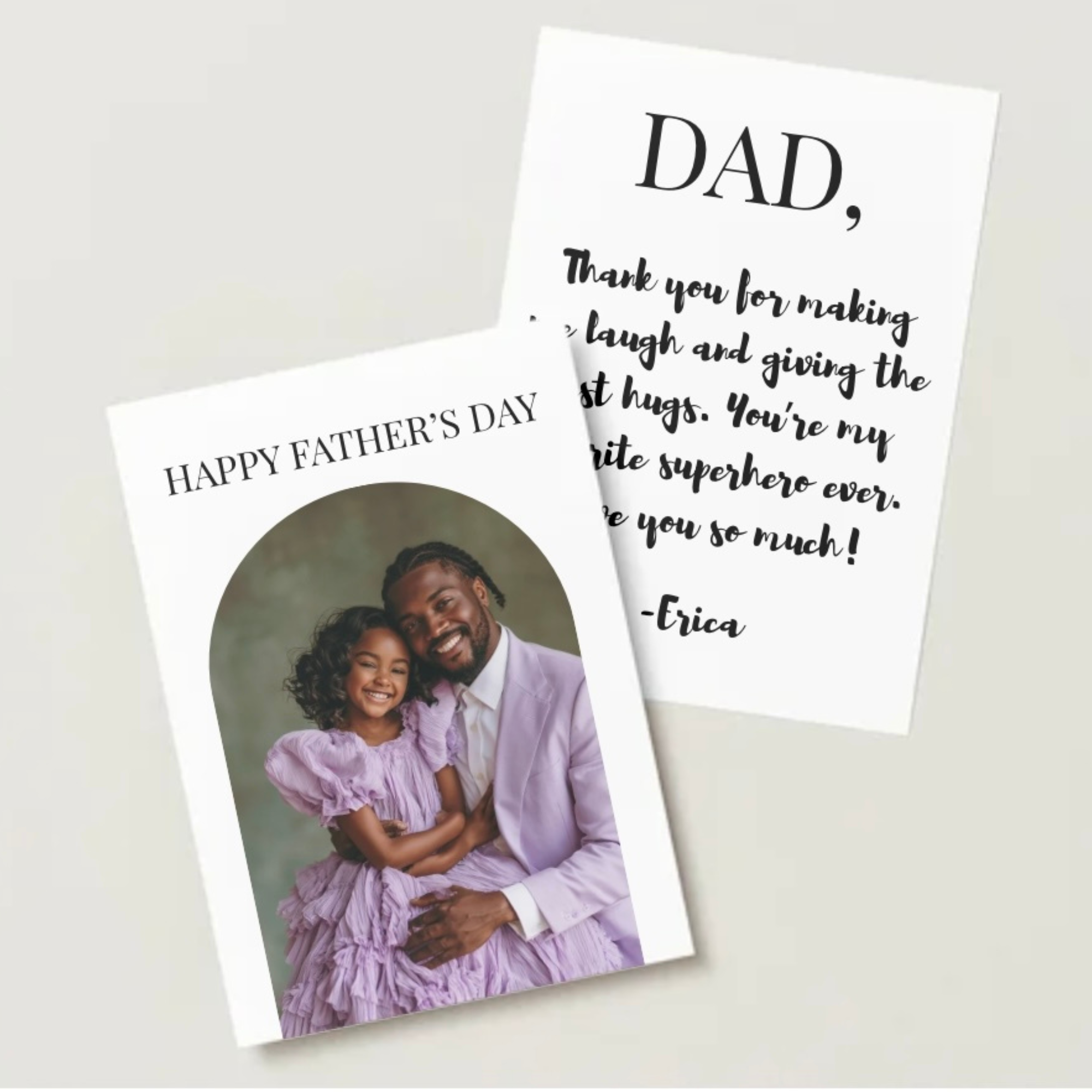 Photo Father’s Day Card Template | Canva editable | Front and back layout  | Instant download