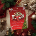 Holiday Dinner Party Invitation | Glam Christmas Dinner Invite | Elegant Red Christmas Party Template (Canva)