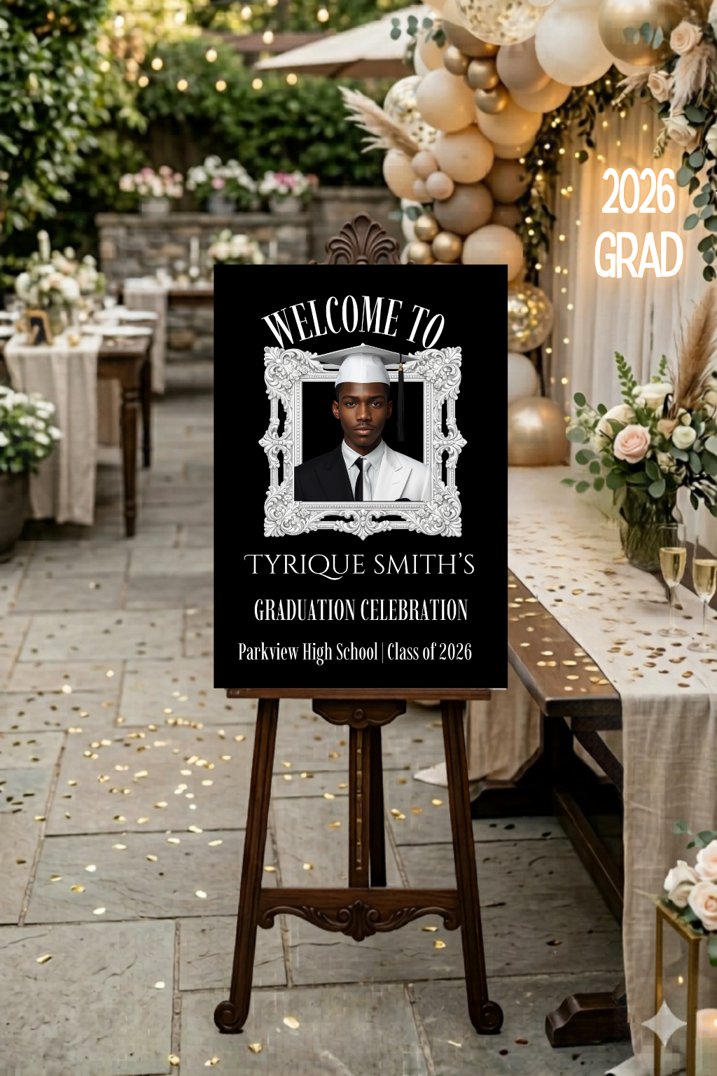 The Graduate Portrait Collection | Done-for-you Editorial Graduation Welcome Sign Templates | Photo Graduation Poster