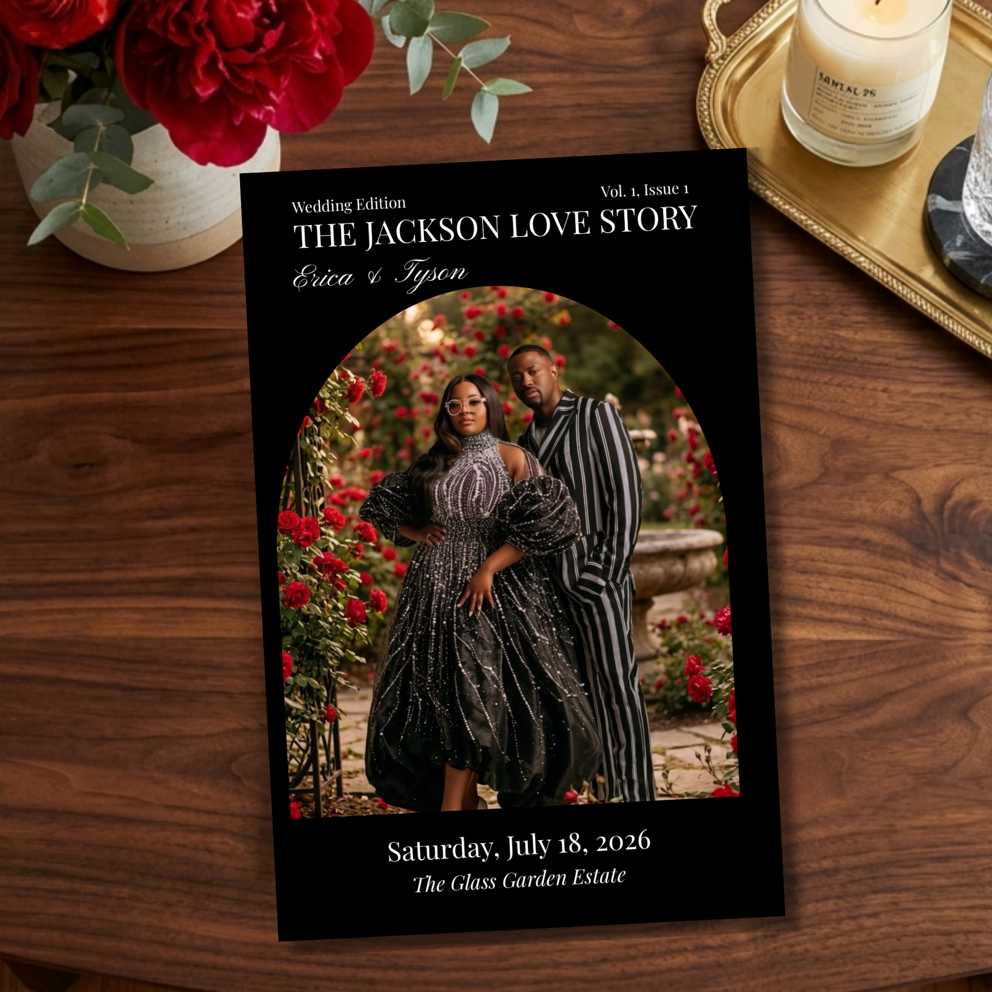 Luxury Magazine-Style Wedding Program | Editable Canva Design