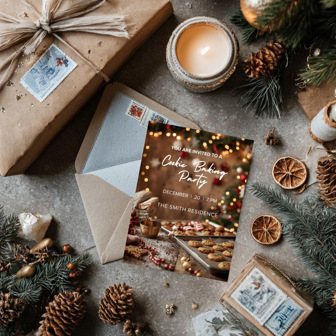 Cookie Baking Party Invitation | Editable Canva Invitation Template