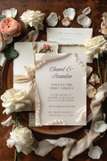 Minimal Pearl Wedding Invitation Template | Modern Elegant Bridal Suite | Editable Canva Invitation