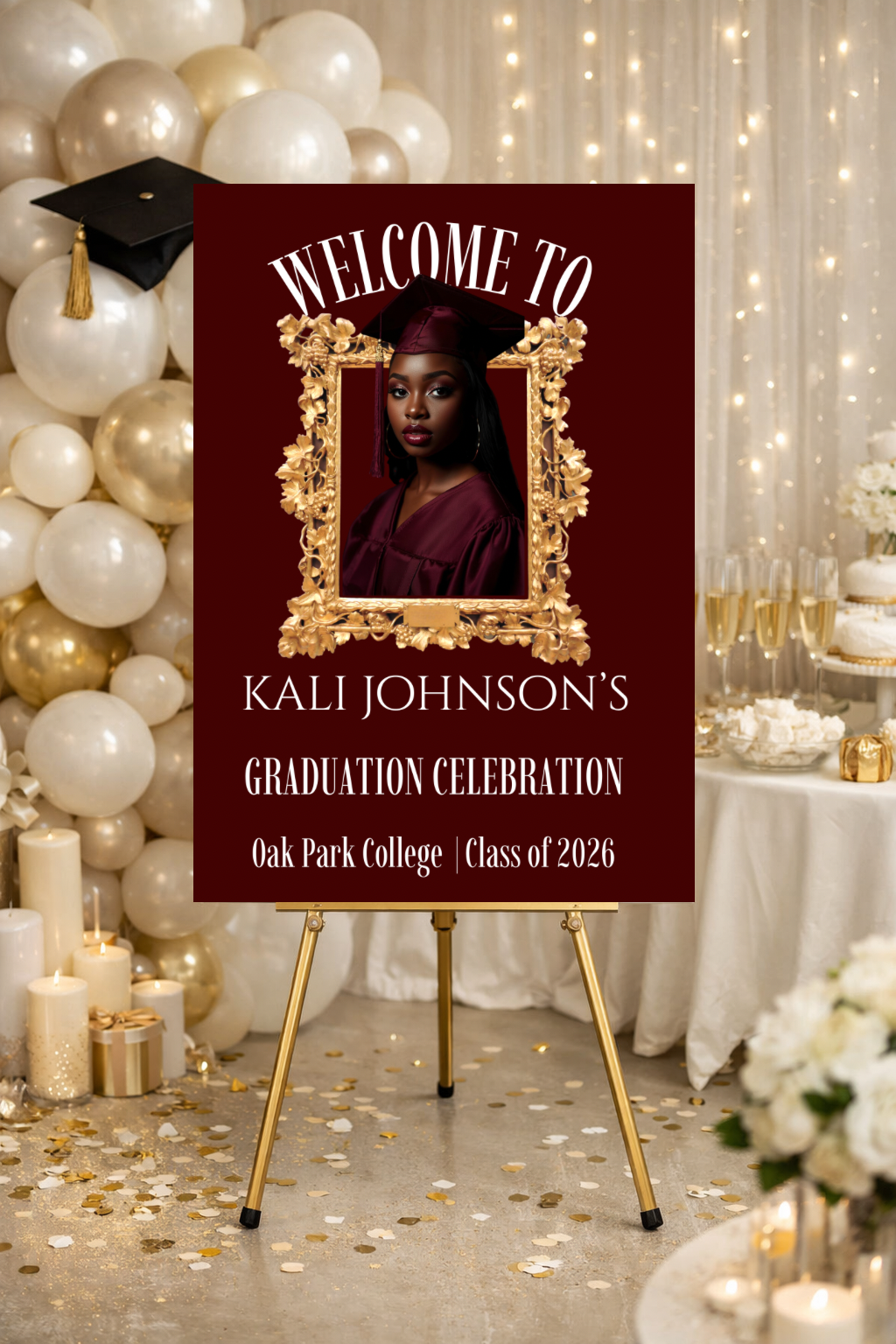 The Graduate Portrait Collection | Done-for-you Editorial Graduation Welcome Sign Templates | Photo Graduation Poster