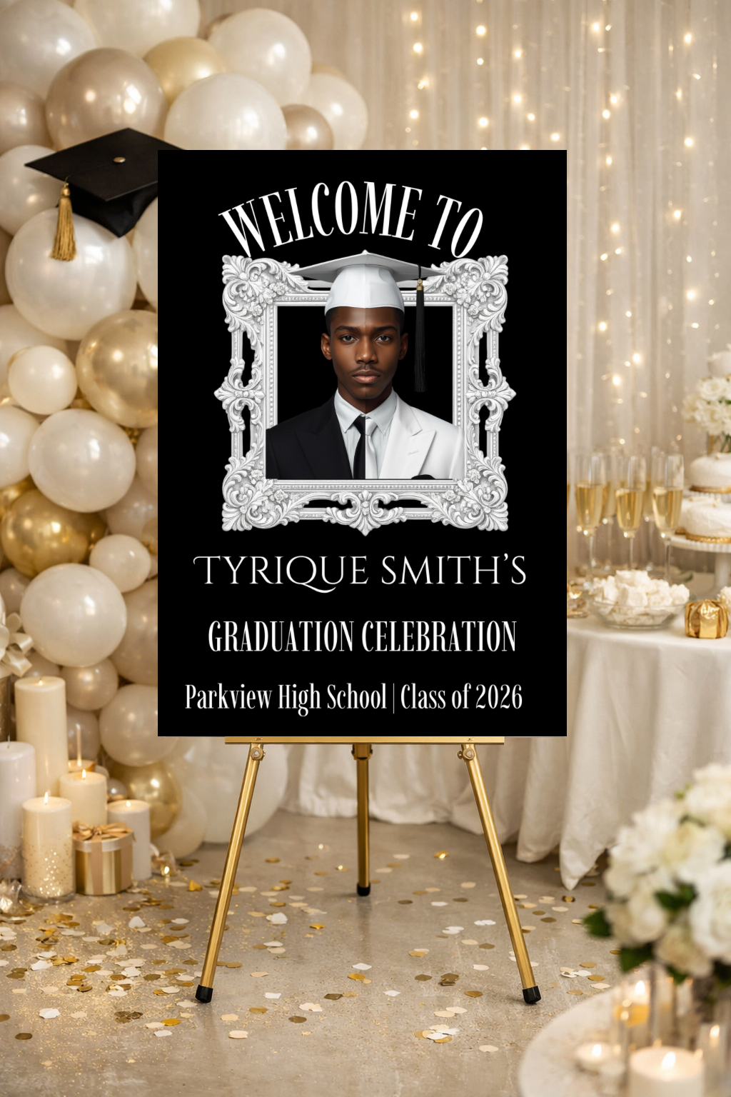 The Graduate Portrait Collection | Done-for-you Editorial Graduation Welcome Sign Templates | Photo Graduation Poster