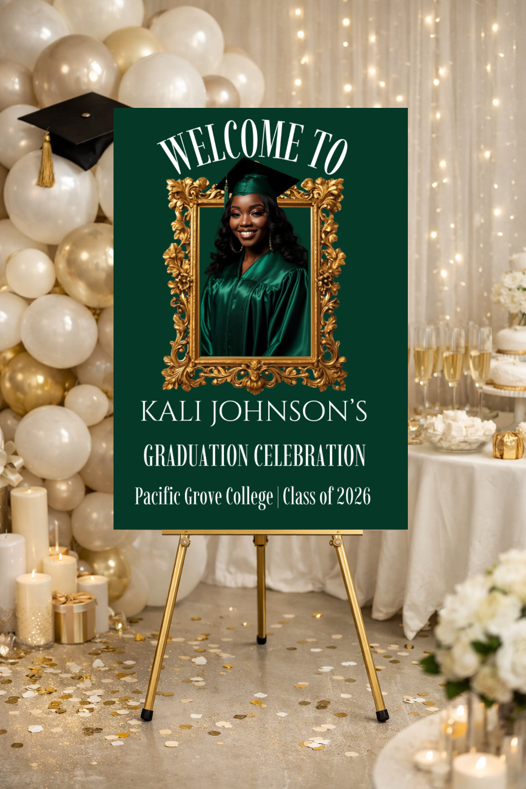 The Graduate Portrait Collection | Done-for-you Editorial Graduation Welcome Sign Templates | Photo Graduation Poster