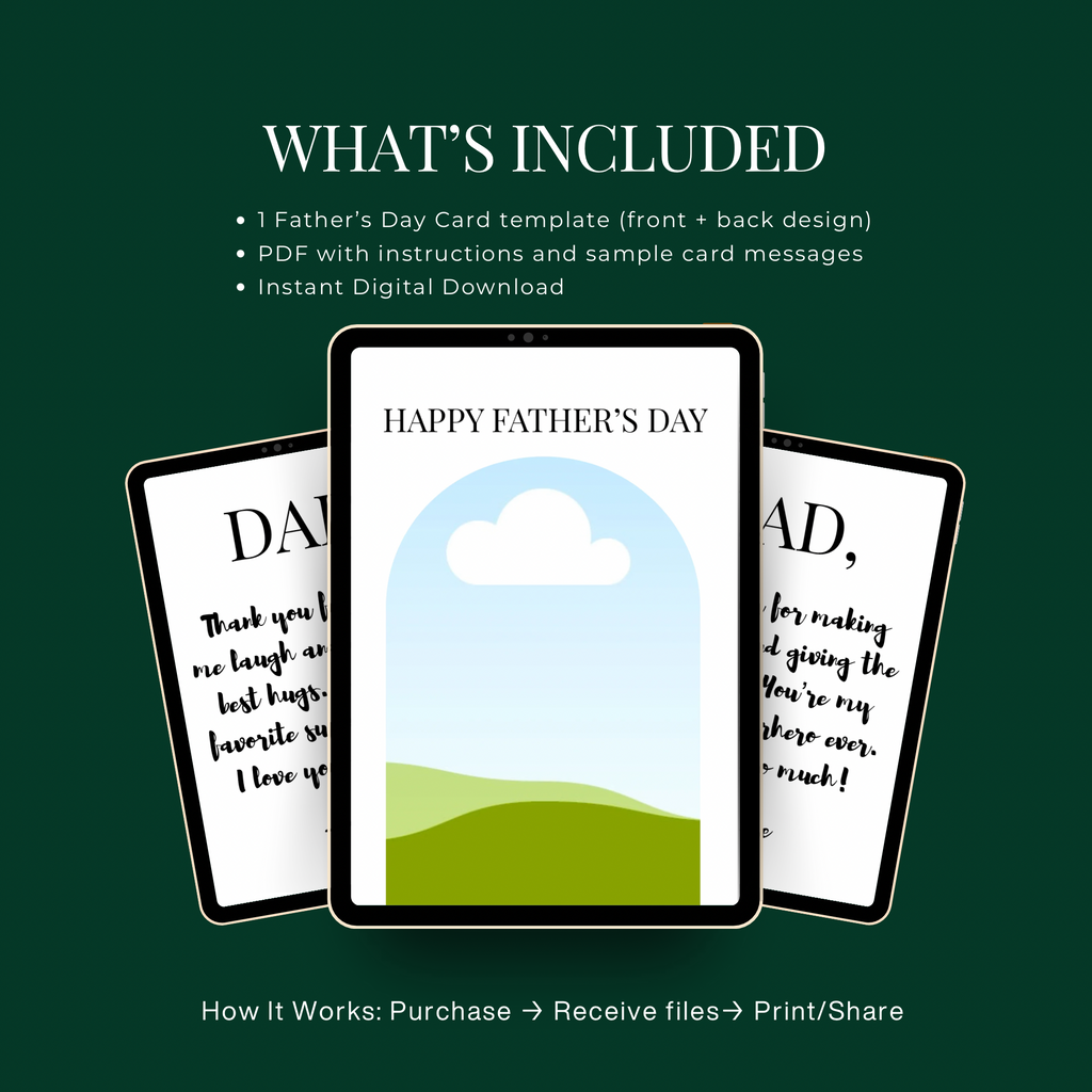Photo Father’s Day Card Template | Canva editable | Front and back layout  | Instant download