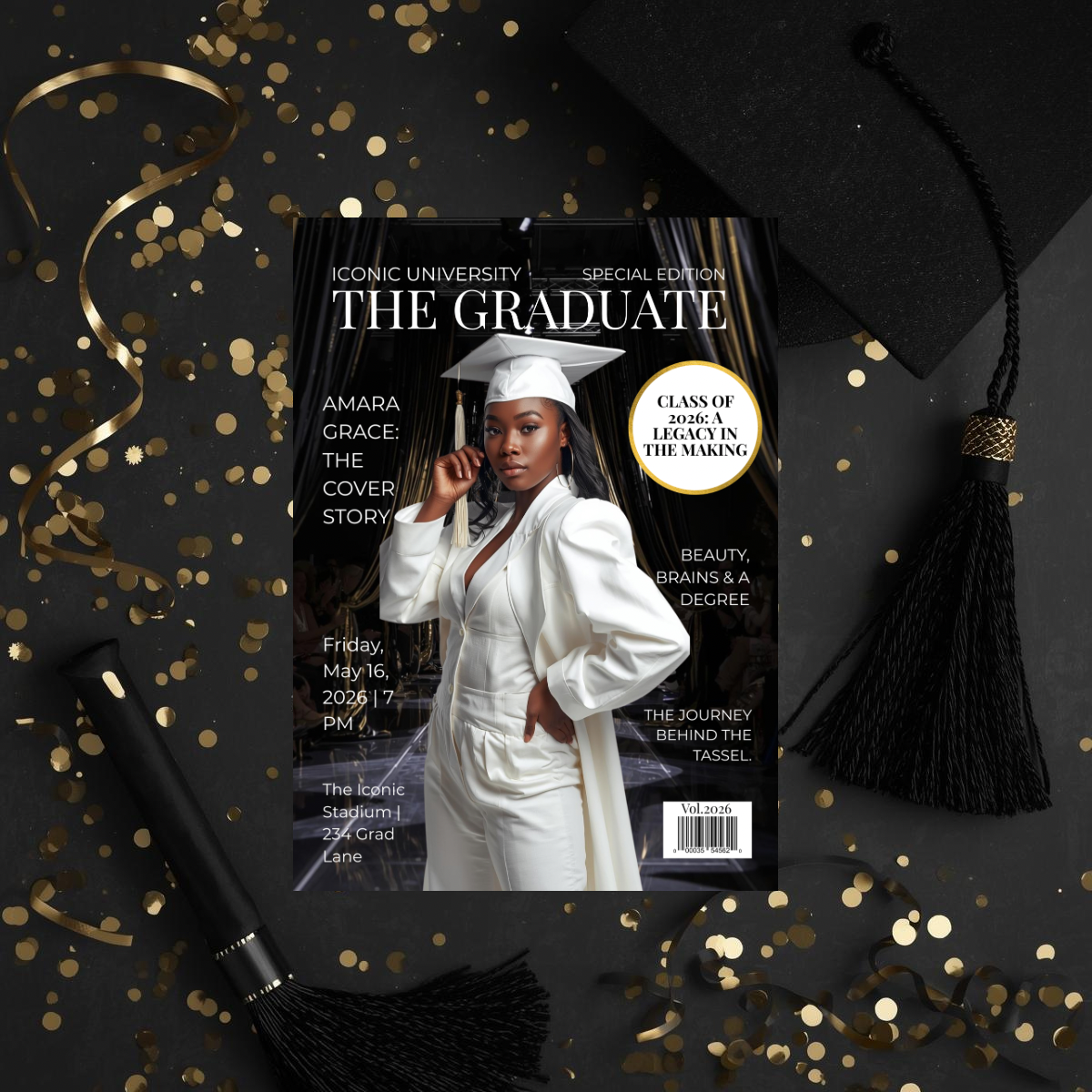 The Graduate Magazine Invitation | Done for You Design