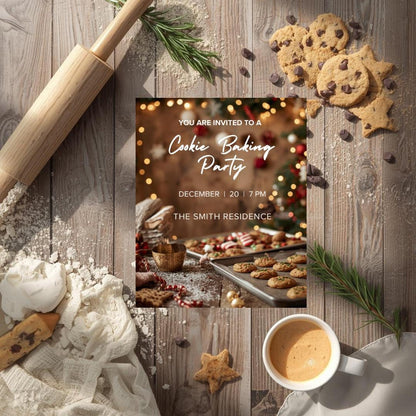 Cookie Baking Party Invitation | Editable Canva Invitation Template