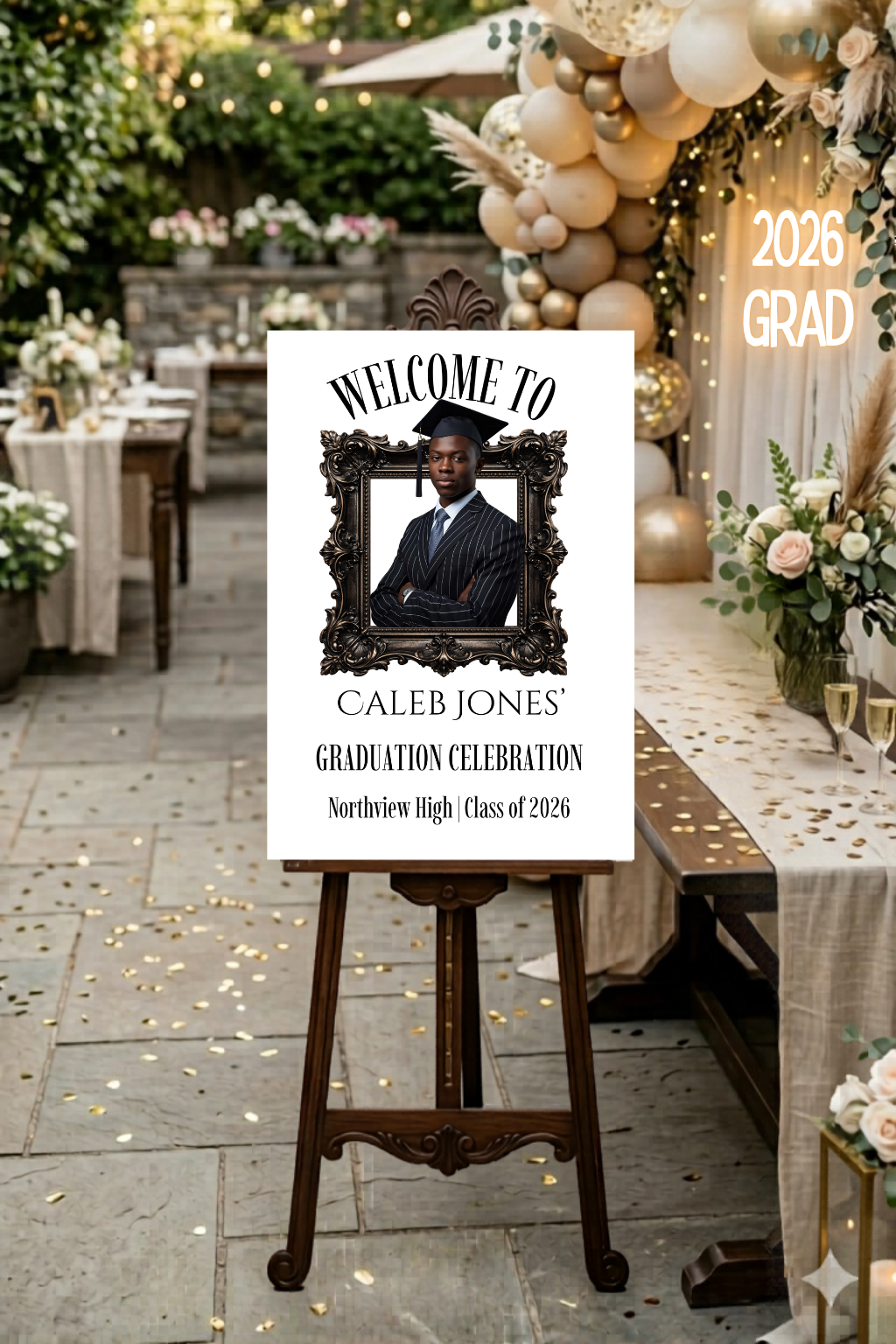 The Graduate Portrait Collection | Done-for-you Editorial Graduation Welcome Sign Templates | Photo Graduation Poster