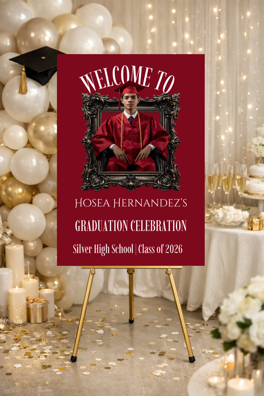 The Graduate Portrait Collection | Done-for-you Editorial Graduation Welcome Sign Templates | Photo Graduation Poster