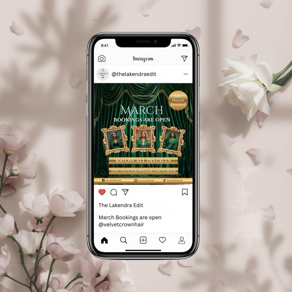 March Hair Stylist Booking Template | Editable Canva Instagram Flyer | Salon Promo Special