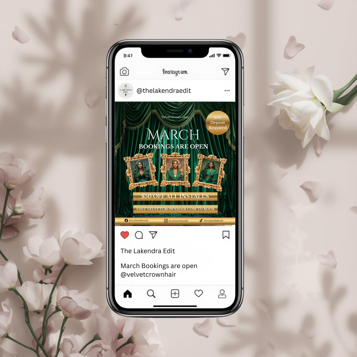 March Hair Stylist Booking Template | Editable Canva Instagram Flyer | Salon Promo Special