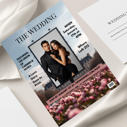 BILLBOARD LOVE STORY | EDITORIAL WEDDING INVITATION TEMPLATE