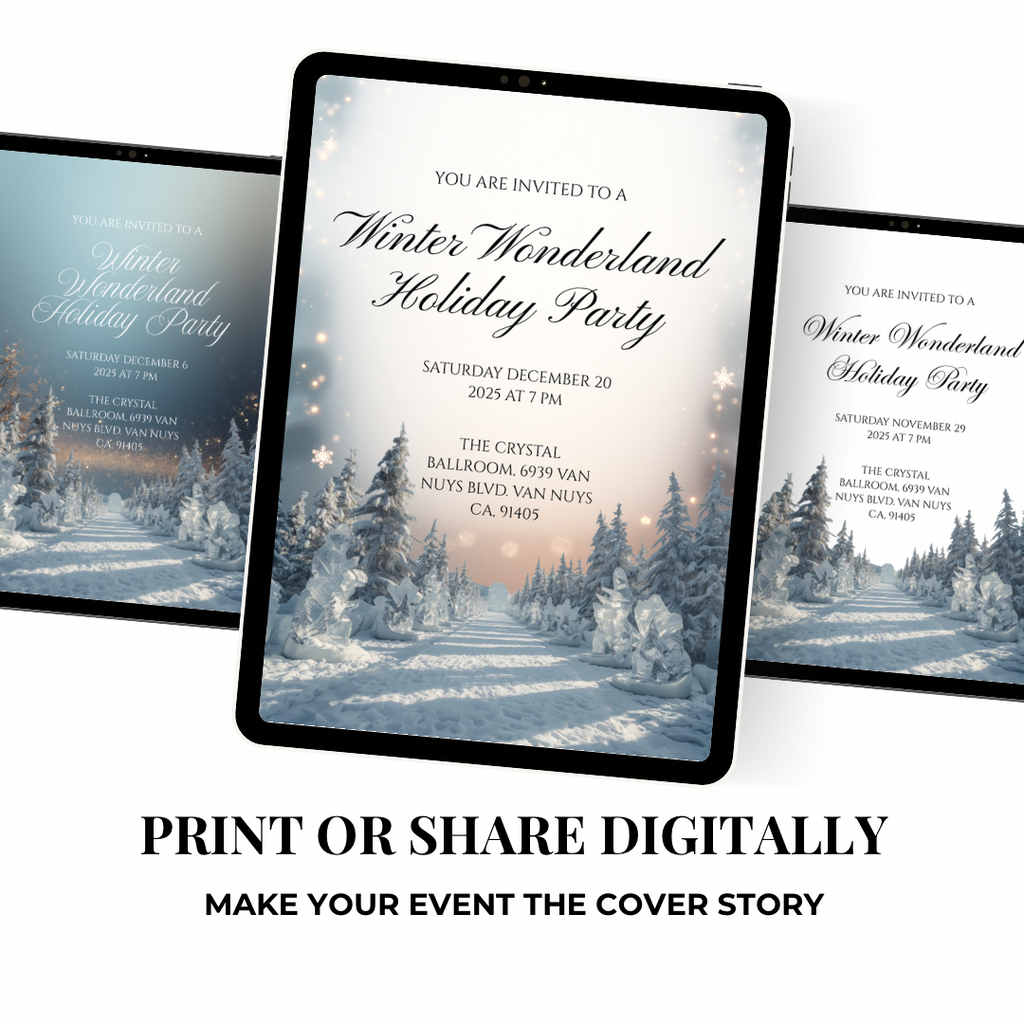 Winter Wonderland Invitation | Elegant Snowy Canva Template