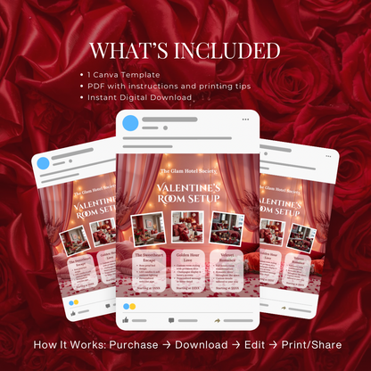 Valentine’s Room Setup Instagram Flyer | Love in Bloom Canva Template