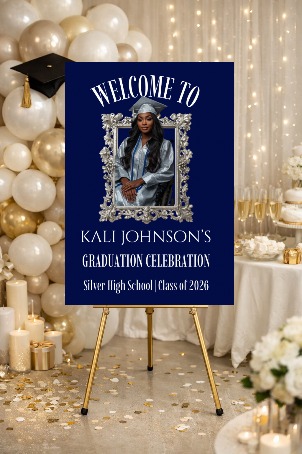 The Graduate Portrait Collection | Done-for-you Editorial Graduation Welcome Sign Templates | Photo Graduation Poster