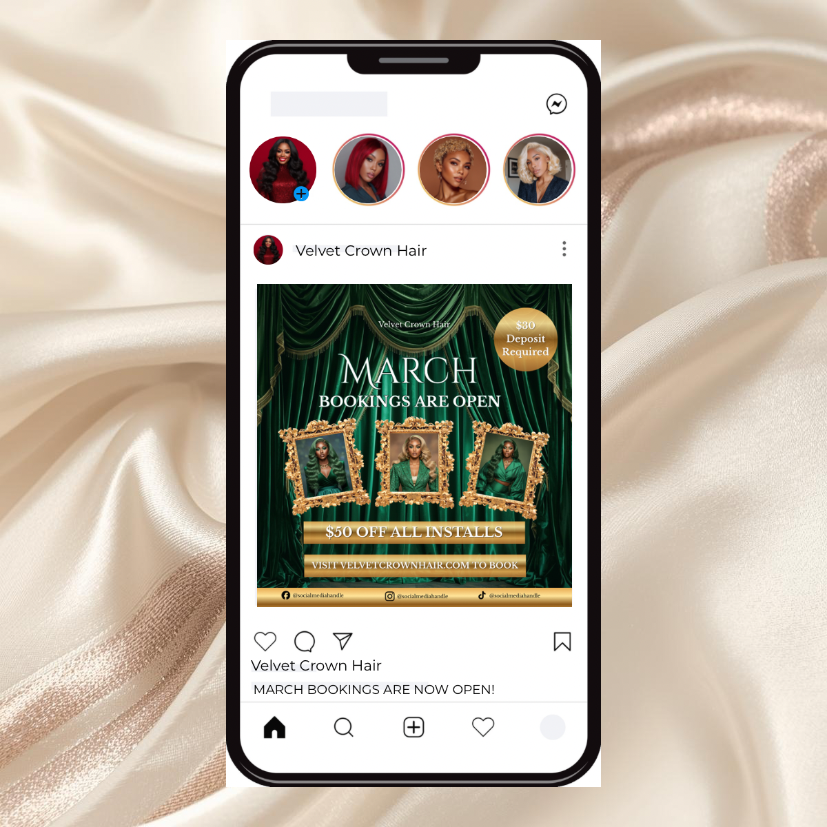 March Hair Stylist Booking Template | Editable Canva Instagram Flyer | Salon Promo Special