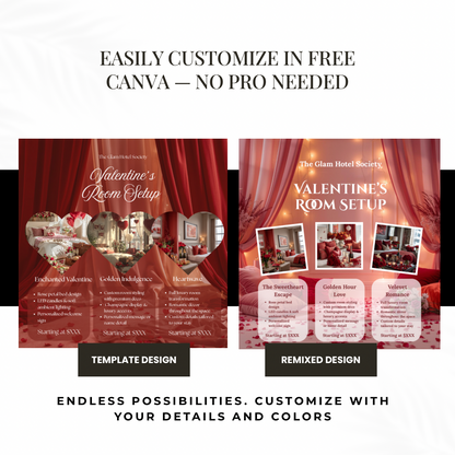 Valentine’s Room Setup Instagram Flyer | Hearts in Bloom Canva Template