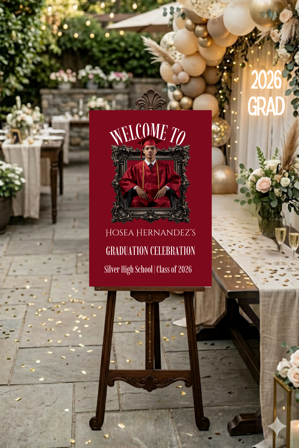 The Graduate Portrait Collection | Done-for-you Editorial Graduation Welcome Sign Templates | Photo Graduation Poster