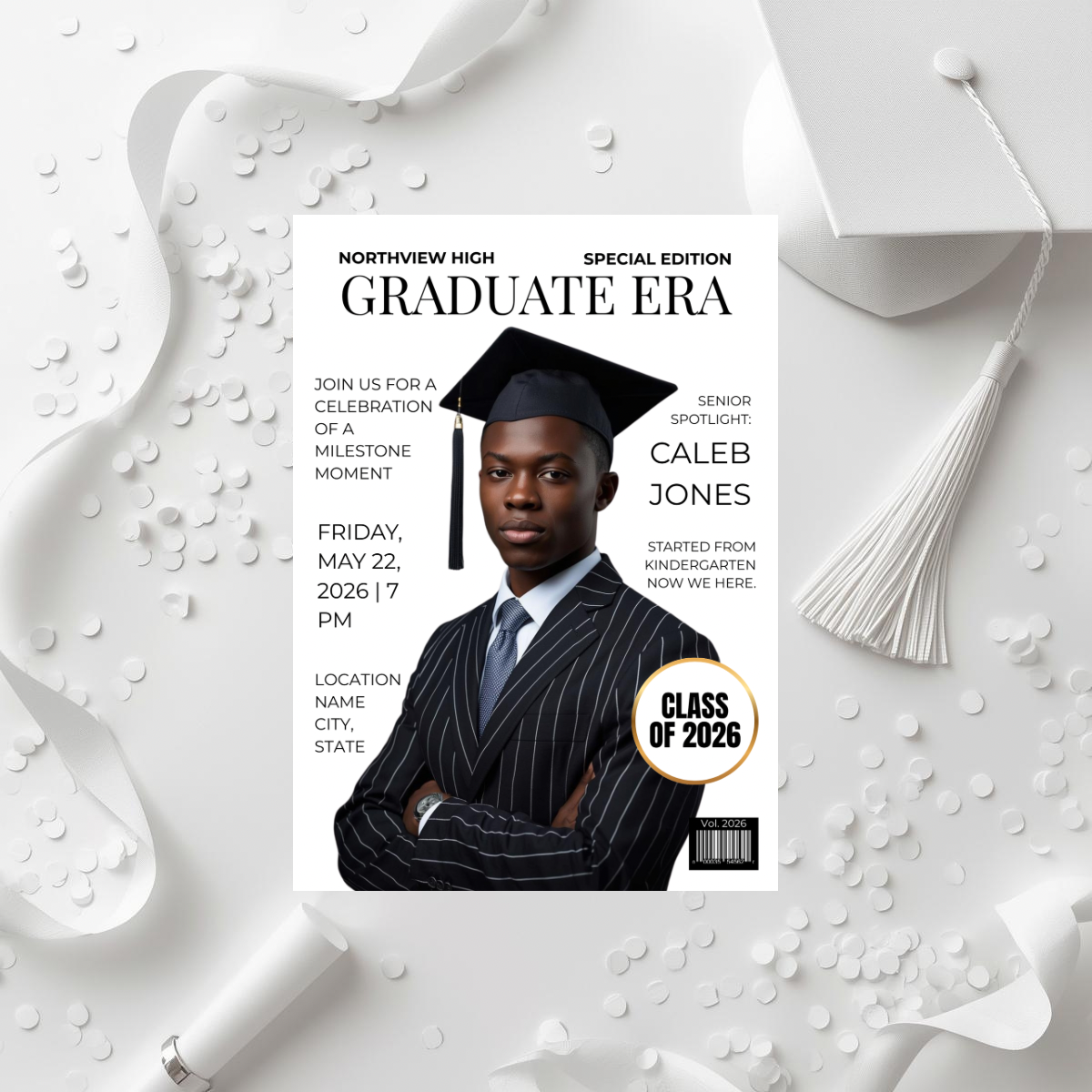 Graduate Era Series | Semi-Custom Magazine Style Graduation Invitation