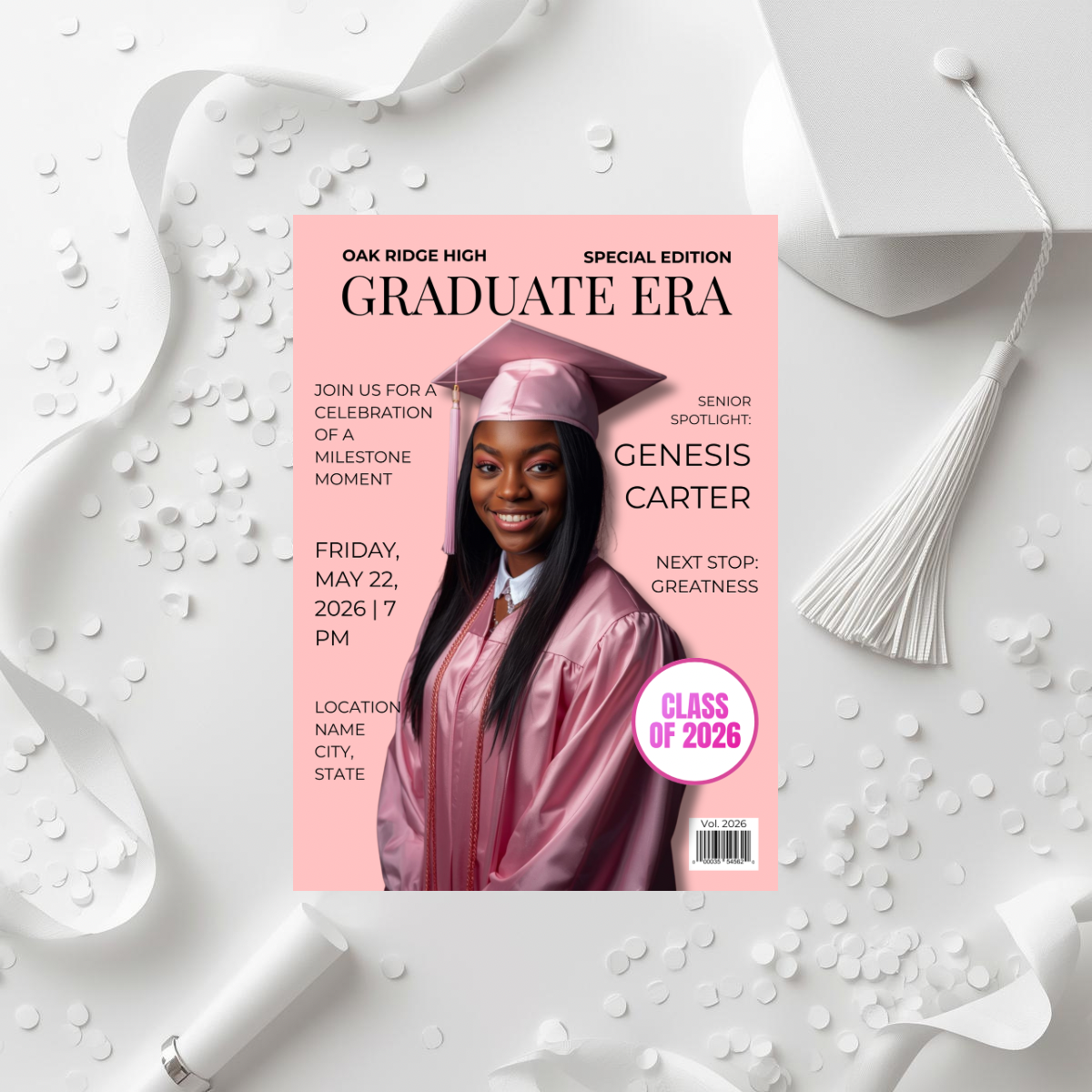 Graduate Era Series | Semi-Custom Magazine Style Graduation Invitation